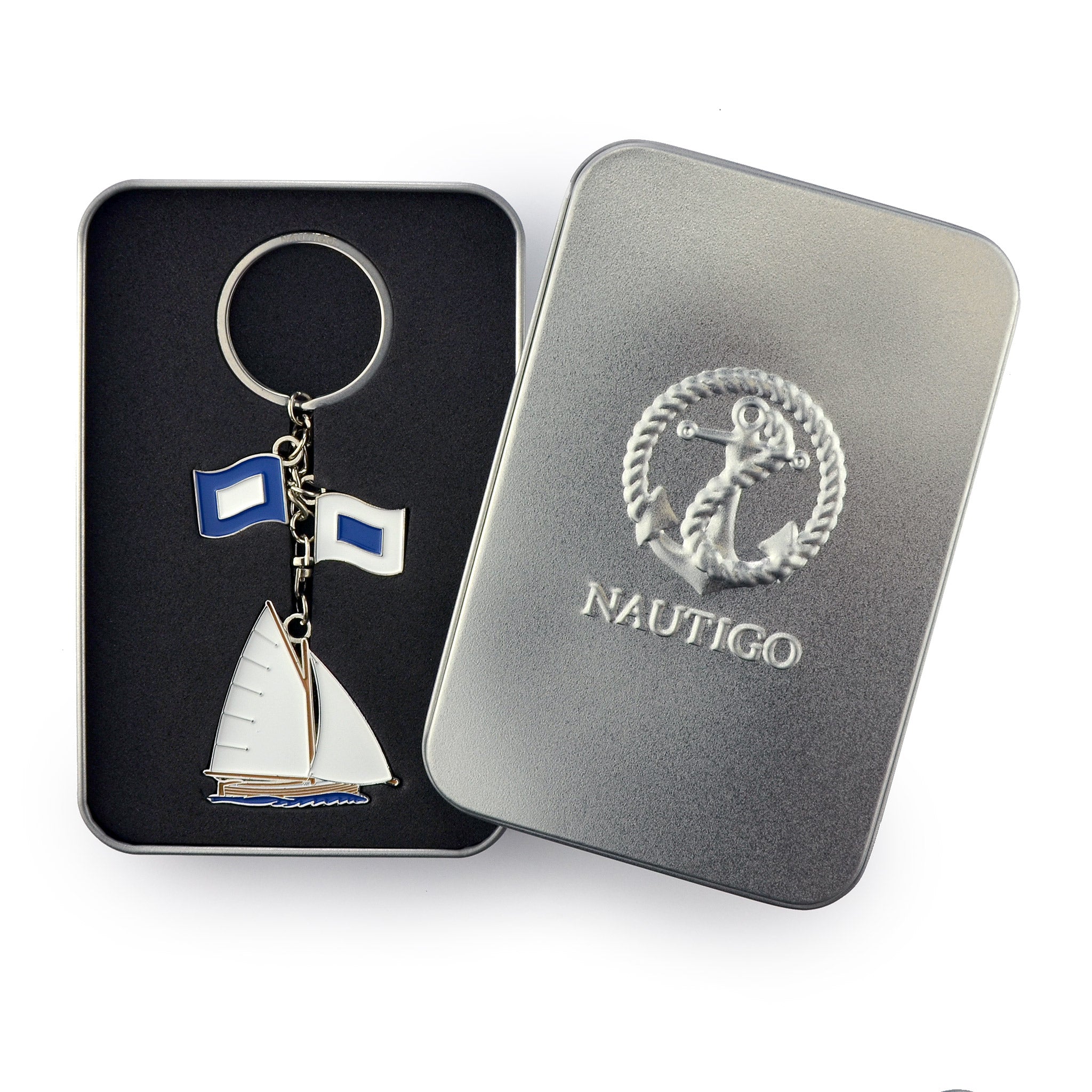 Van Go Collections NautiGo Keyring in a metallic case