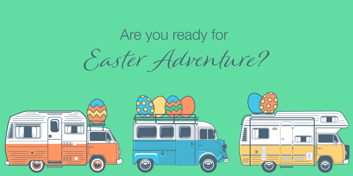 Are you ready for Easter Adventures? | Van Go Collections' Van Illustrations with Easter Eggs