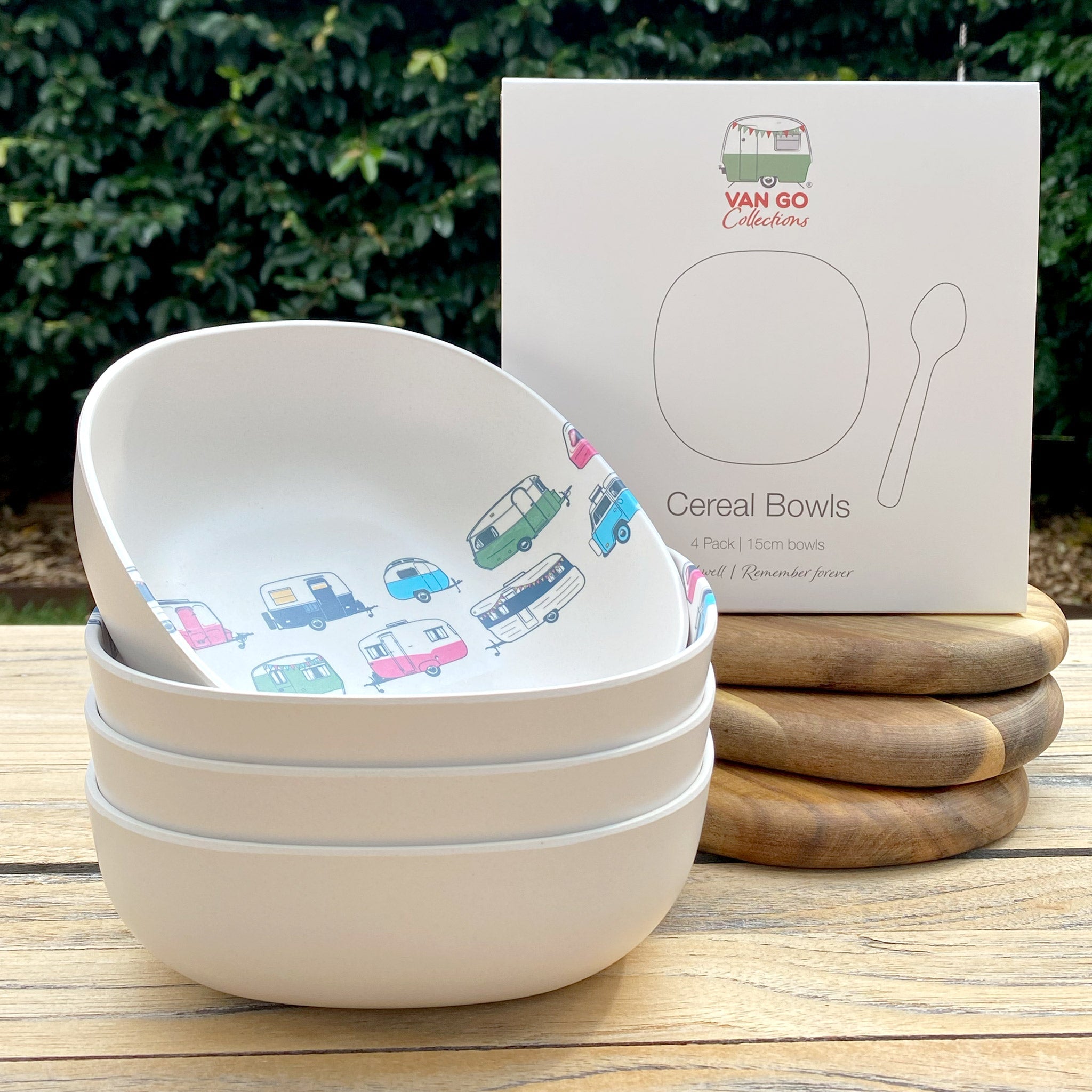 Bamboo Caravan Bowls for Camping, Picnics and Outdoor Dining