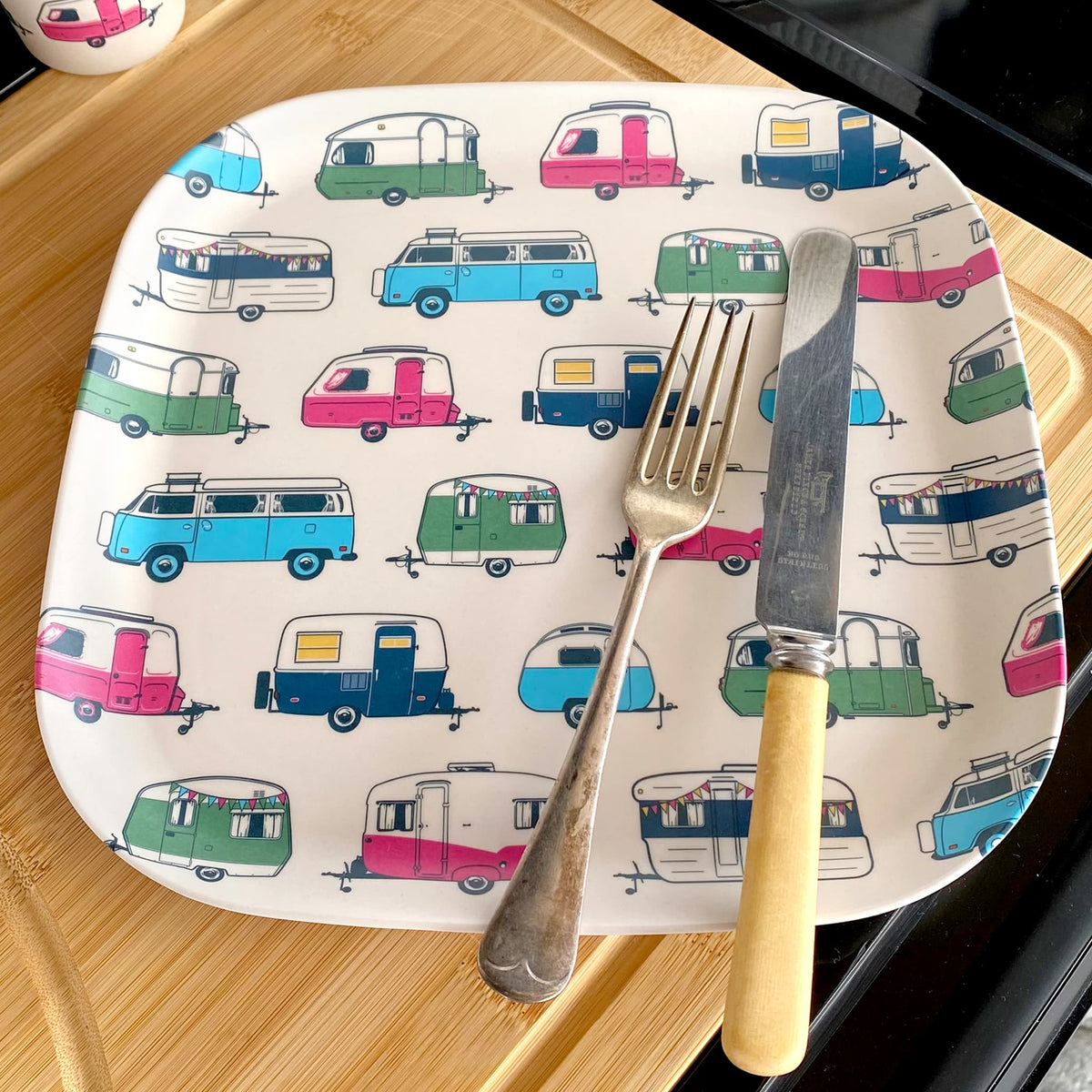 bamboo plate 26cm, iconic collection with cutlery