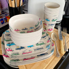bamboo plates 22cm and 26cm, tumblers and bowls, sets of 4, iconic collection