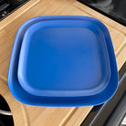 bamboo plate 22cm on 26cm in sea blue