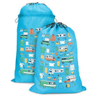 camper laundry bag for motorhome and campervans, pale blue camper collection