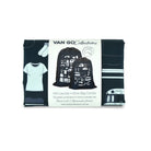 folded midnight grey travel shoe bag and mini laundry bag set in Van Go label wrap, packs down to 12 x 17 x 2cm